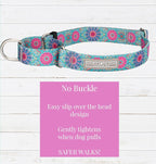 Lucky Love Dog Martingale Dog Collar & Leash - Adjustable, No-Slip, Durable, Comfortable, Soft Webbing, & Stylish Patterned Collar & Leash Set for Male and Female Dogs - Clara Combo, Small
