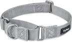 Hyhug Martingale Dog Collar Medium Gray |Escape - Proof Heavy Duty Nylon Durable No Slip, Ideal for Training & Daily Walks