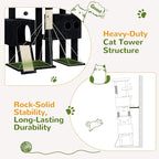 Globlazer 82" Extra Large Cat Tree for Big Cats, Heavy Duty Cat Tree for Multi-Cat Household, Maine Coon Cat Tree with 3 Condos, 2 Hammocks, 3 Perches & Scratching Board, S82D, Dark Gray