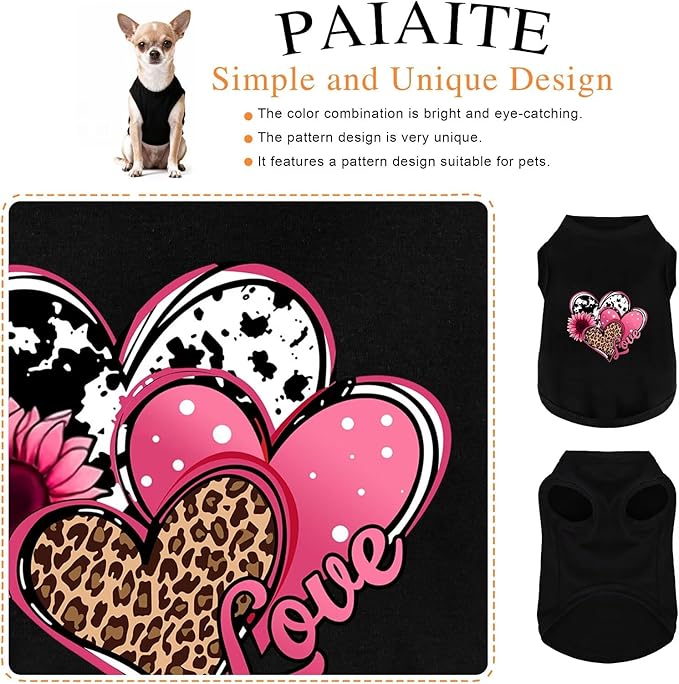 Discover Cozy Cotton Canine Wear: Soft, Lightweight, and Breathable Dog Shirt Vest with Eye-Catching Graphics (Hearts and Love), Keeping Your Furry Friend Comfy! Yellow 4XL