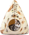 Luxurious Merino Wool Cat Cave - Foldable Hideaway Pod for Indoor Cats - Premium Felt Kitten Pet Enclosure - Covered Cat House for Ultimate Cozy Comfort by Woolygon (Tent)