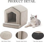 Orthopedic Cat House for Indoor Cats,Small Dogs,Super Soft Cat Bed Cave,Condos, Cubes,Cat Hideaway,Covered,Cat Bed for Kitty Small Medium Large Pet (Beige, 18" L x 15" W x 17" Th)