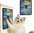 Cat Scratcher Wall Art, Sisal Home Decor Cat Scratch Mats, Wall Mount Kitten Scratching Pad with Hoop and Loop Adhesives, Cardboard Post Alternative for Indoor, Water Lilies