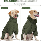IDOMIK Dog Winter Coat for Small Dogs, Warm Dog Winter Jacket with Fleece High Collar, Zippered Cold Weather Coats for Dogs, Waterproof Doggy Snow Jacket Clothes,Green,S