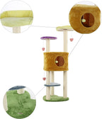 CTR1002A Aisling 51" 4-Tier Modern Sisal Heart Cat Tree with Scratching Posts, Napping Perch, and Dangling Toys, Multi