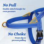 rabbitgoo Dog Harness No Pull, Quick Fit for Large Dogs with Soft Padded Handle, Chest Adjustable Reflective Pet Vest, No Choke Escape Proof for Walking Training, Blue XL