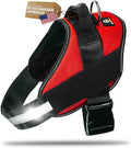 Dog Harness with Patch Panels, No Choke, Reflective, Adjustable, Soft Padded Dog Vest Harness with Easy Control Handle for Medium Sized Dog, Red, M