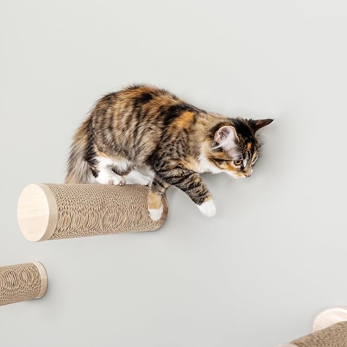 Wall-Mounted Cat Perch & Scratching Post (Modern Cat Wall Furniture) - Milestone | FurHaven Ascentials