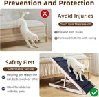 ZJSF Foldable Dog Ramp for High Bed, Wooden Dog Stairs to Bed for Small and Large Dogs, High Traction Platform with 6 Adjustable Heights (12.2"-26"), 39.7", Supports up to 230 lbs