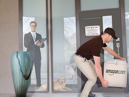 Leave Package Sign - Do Not Knock or Ring Doorbell, Dog will Bark, 6" x 9" No Rust PVC, Will Not Scratch, Easy to Mount with Included Adhesive, Made in USA by SPRYZZLE