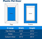 PetSafe Plastic Pet Door - Easy Install for Wood, PVC Metal & Paneled Doors - Rust-Free Plastic Frame - Flap Dimensions 13 3/4" W x 23 3/4" H - for Extra Large Dogs Weighing Up to 220 lb