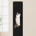 FHTONGE 71x15.8 Thickened Cat Wall Climbing Carpet with 16 Fixed Nails, Extra Large Tall Cat Scratch Pad for Wall, Wall Mounted Climbing Cat Scratcher for Furniture Couch Sofa Protector(Pure Black)