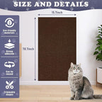 Cat Scratching Furniture Protector Self Adhesive Trimmable Protective Sofa Carpet Leather Furniture Pad Replacement for Cat Tree Shelves DIY Pet Scratch Protector (Brown, 15.7"x78.7")