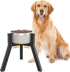 Dog Bowl Stand for Medium Large Dogs, Adjustable Width Elevated Dog Bowls 7-10.6", Raised Dog Food Water Bowls, 11 inch Tall Single Holder, Black,Bowl Not Included