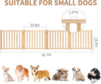 YOCAN Paint-Free Wooden Freestanding Dog Gates for The House,Doorways, Stairs,Wood Dog Fences Indoor Pet Gate,Step Over Fence-4 Panel H:16.9"