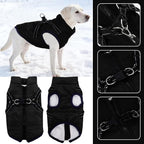 Dog Winter Coat with Harness Winter Jacket for Small Dogs Cold Weather Coats Warm Pet Vest Waterproof Snowsuit (Black, Medium)