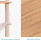 Hey-brother Wooden Cat Tree, 66.1“ Cat Furniture with Scratching Posts, Modern Cat Tower with hammocks, Toys, cat condo, Walnut MPJ120WB