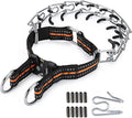 Pinch Collar for Dogs Adjustable Dog Training Collar with Comfortable Rubber Tip and Quick Release Buckle for Small Medium Large Dogs (Large, Orange)