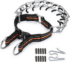 Pinch Collar for Dogs Adjustable Dog Training Collar with Comfortable Rubber Tip and Quick Release Buckle for Small Medium Large Dogs (Medium, Orange)