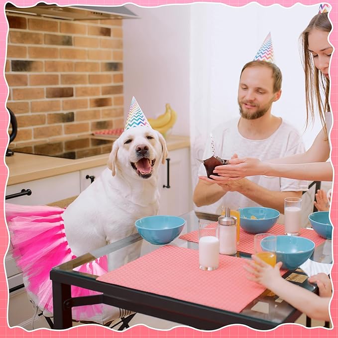 Dog Tutu Tulle Tutu for Dogs Small Large Medium Puppy Dress Ballerina Costume Skirt for Holiday Puppy Cats Bunny Pet Outfit Birthday Wedding Party Photo Prop Supplies(Hot Pink and Pink)