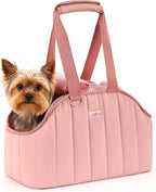 Pecute Dog Purse Carrier, Lightweight Dog Carriers for Small Dogs with Large Pockets, Dog Soft-Sided Carriers up to 6.6lbs, Pet Carrier for Puppy Cat, Suitable for Travel, Subway, Pink
