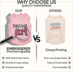 Parisian Pet 2 Pack Dog Shirts – 100% Cotton Shirts for Medium Dogs – Sleeveless I Love My Daddy & Daddy’s Girl Dog Clothes – Breathable Summer Pet Apparel - Stretchy and Stylish T Shirts for Dogs
