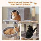 70 inch Sturdy Cat Tree for Indoor Cats Extra Large Cat Tower with Scratching Post, Hammock, Cat Condo for Adult Cats Kittens