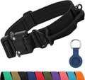 Joytale Tactical Dog Collar for Medium Dogs with Control Handle, Heavy Duty Military Training Collar for Power Breeds, AirTag Holder Case, Quick Release Metal Buckle, Soft Padded, M, Black