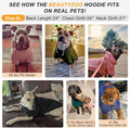 BEAUTYZOO Medium Dog Hoodie Sweater with Pockets, Dog Clothes for Small Medium Dogs Boy Girl, Waffle-Like Laminated Cotton Pet Coats with Hat and Leash Hole, Purple XL