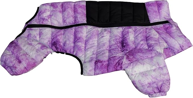 Micai Dog Warm Jacket, 4-Legs Covered Waterproof Windproof Reflective Vest, Zippered Adjustable Outdoor Snow Jacket for Small to Large Dogs - Purple M