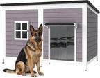 59" Dog House for Outdoor, Extra Large Dog House with Weatherproof Roof, Easy to Install, Anti-Chewing Metal Frame Design for Small Medium Large Breeds Dogs(Gray)