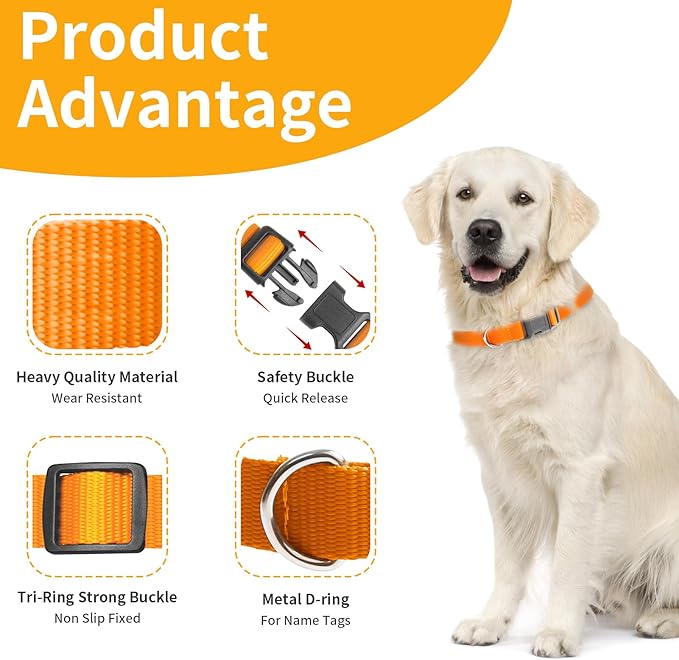 Modern Stylish Ecollar Replacement Strap, 3/4" Nylon Replacement Collar for Shock Collar with Quick Release Buckle, Adjustable Shock Collar Replacement Strap for Small Medium Large Dogs(Orange & Blue)