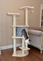 Armarkat Real Wood Cat Tree Model A6401, Blanched Almond,34"(L)X24"(W)X64"(H)