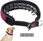 Martingale No Pull Dog Collar for Large Medium Dogs Training Walking, Heavy Duty Nylon Reflective Adjustable Anti Pull Slip Collar with Buckle S Wine Red