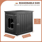 Fancyango Dog House - Outdoor & Indoor Dog Kennel Furniture, Weatherproof Shelter for Small and Medium Dogs, Stylish for Patio, Garden or Home (Black,17.7" L × 22.8" W × 21.7" H)
