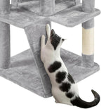 Topeakmart 70in Cat Tree, Multi-Level Cat Tower with Scratching Post Dangling Ball and Condos Cat Furniture for Indoor Cats, Light Gray