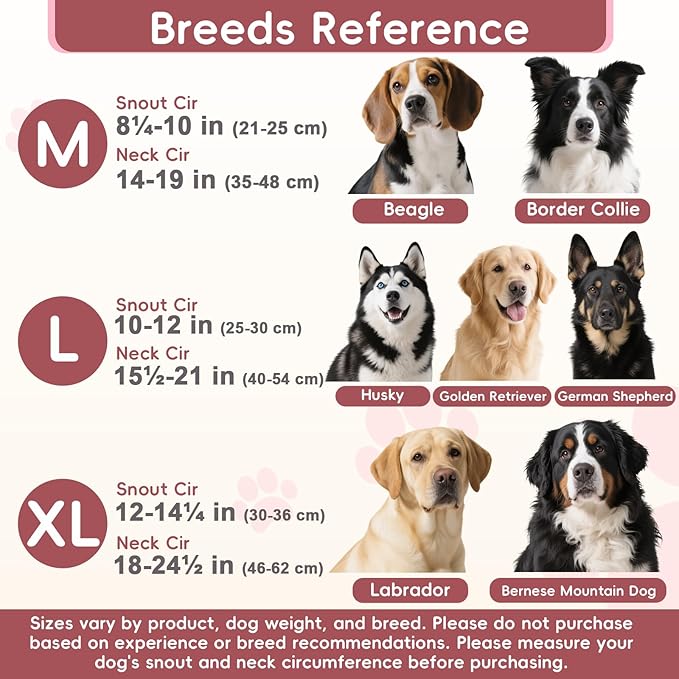 BARKLESS Soft Nylon Dog Head Collar for Large Medium Dog, Reflective Padding Head Halter for Training, Adjustable Muzzle Leash No Pulling, Jumping, Nose Leash Ideal for Walking (Pink, M)