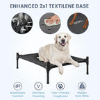 36" Large Dog House for Large Dog Indoor or Outside, Weatherproof 600D PVC Outdoor, Featuring Breathable 2x1 Textilene Elevated Dog Bed, Easy Clean (Blue)