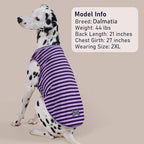 KYEESE 2Pack Dog Shirt, Soft Striped Dogs T Shirts, Lightweight Pet Tank Top, Sleeveless Dog Shirt for Large Dogs, Stretchy Comfortable Pet Vest, Purple, 3XL