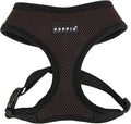 Puppia Soft Dog Harness No Choke Over-The-Head Triple Layered Breathable Mesh Adjustable Chest Belt and Quick-Release Buckle, Brown, X-Large