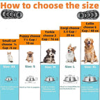 2 Pack Stainless Steel Dog Bowls with Rubber Bottom, Anti-Slip Heavy Duty Premium Quality Pets Feeder Bowls for Dogs and Cats and More (1½Cup / 10oz)