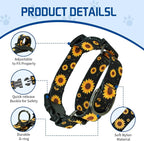 Kazazoo Martingale Collar for Dogs with Quick Release Buckle Adjustable Soft Durable Dog Collar for Small Medium Large No Pull Training Dog Collars-Black Sunflower L