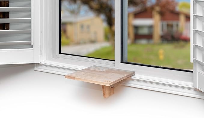 Original SillMate Window Plant Shelf, 11.6"x11.6" Sill Shelf for Plants - Verify Sizing First - Cat Perch - Renter Friendly No Drilling/Damage - Sill Extender for Plants (Small)
