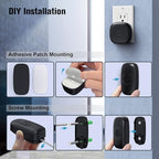 SECRUI Wireless Doorbell with 2 Buttons, Waterproof Mini Door Bell 1,000ft Range 110dB Mute Mode 58 Door Chimes & Colorful LED Flashing - Black