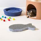 2Pcs Cat Scratching Board Premium Scratch Textures Cardboard Anti-Scratch Stress Relieve Indeformable Fish Self-Adhesive Scratching Board, Cat Scratching Pads (28×15×2.5 cm)