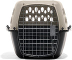 Petmate Vari Dog Kennel Portable Carriers & Crates for Smaller Dogs or Puppies and Pets 10 to 20 lbs, Airline-Friendly Plastic Pet Carrier Home and Travel, 24" Long, Taupe & Black, 24” x 16.7” x 14.5”