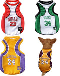 3Pack Dog Clothes for Small Dog Girl Puppy Clothes for Chihuahua Yorkies Bulldog Clothes for Medium Dogs Boy Basketball Jersey Pet Outfits Shirt Apparel Accessories,2XL