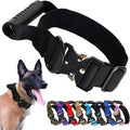 JSXD Tactical Dog Collar, 1.5 Inch Wide, Heavy Duty Military Training Collar with Handle, Metal Quick Release Buckle, 1000D Nylon, for Medium Large Dogs