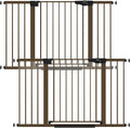 Cumbor 2 Pack 29.7-51.5" Extra Wide Baby Gate for Stairs, Mom's Choice Awards Winner-Dog Gates for Doorways, Pressure Mounted Walk Through Pet Gate Indoor, Safety Auto-Close Child Gate for Kid,Brown