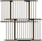 Cumbor 2 Pack 29.7-51.5" Extra Wide Baby Gate for Stairs, Mom's Choice Awards Winner-Dog Gates for Doorways, Pressure Mounted Walk Through Pet Gate Indoor, Safety Auto-Close Child Gate for Kid,Brown